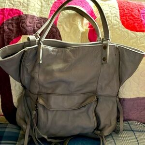 Sundance Grey Leather Slouch Bag